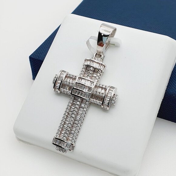 "925 Sterling Silver Plated CZ Pendant, EVBRS607 - Picture 3 of 11